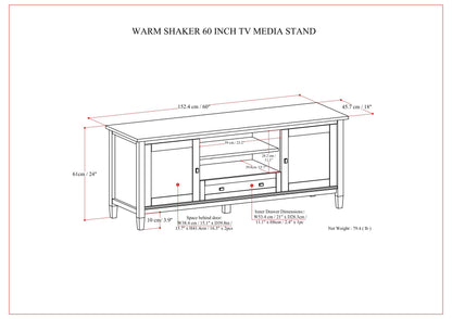 Warm Shaker - TV Media Stand - Brown Simpli-Home