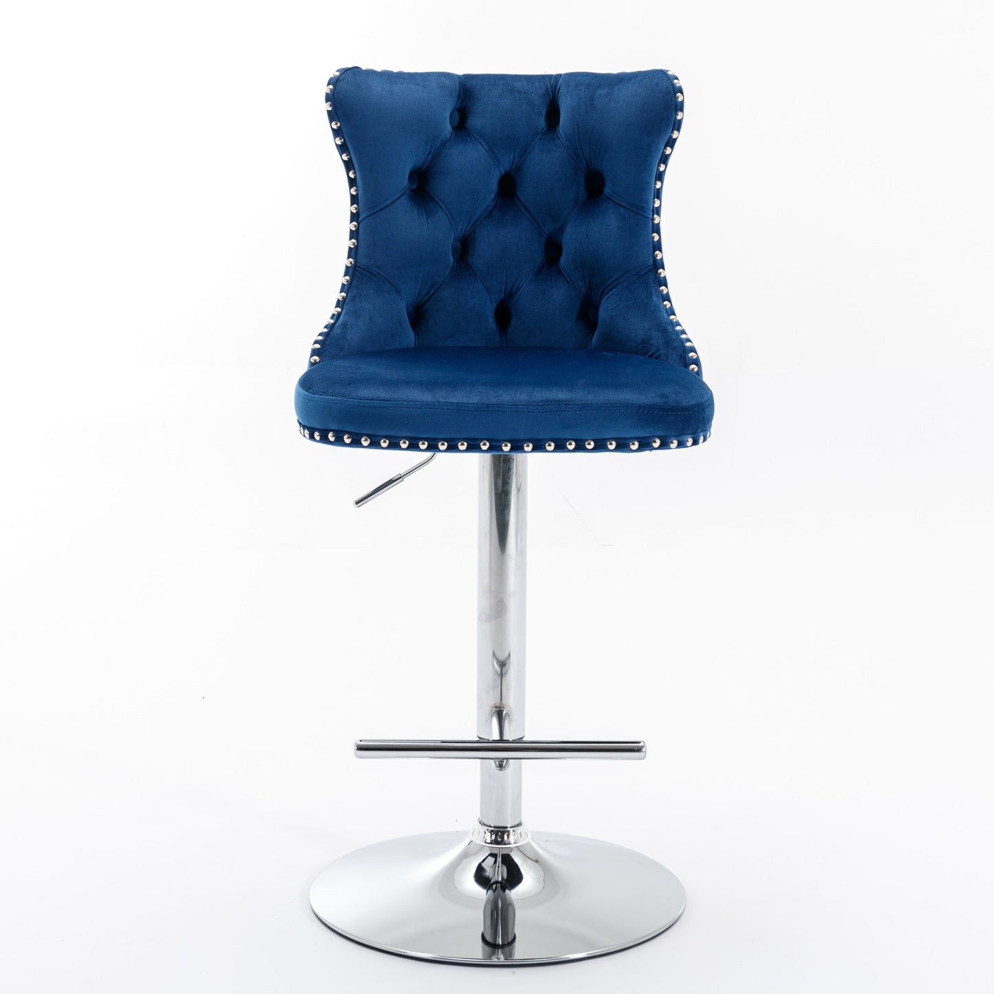 Swivel Velvet Barstools Adjusatble Seat Height From 25-33", Modern Upholstered Chrome Base Bar Stools With Backs Comfortable Tufted For Home Pub And Kitchen Island (Set of 2) Home Essentials
