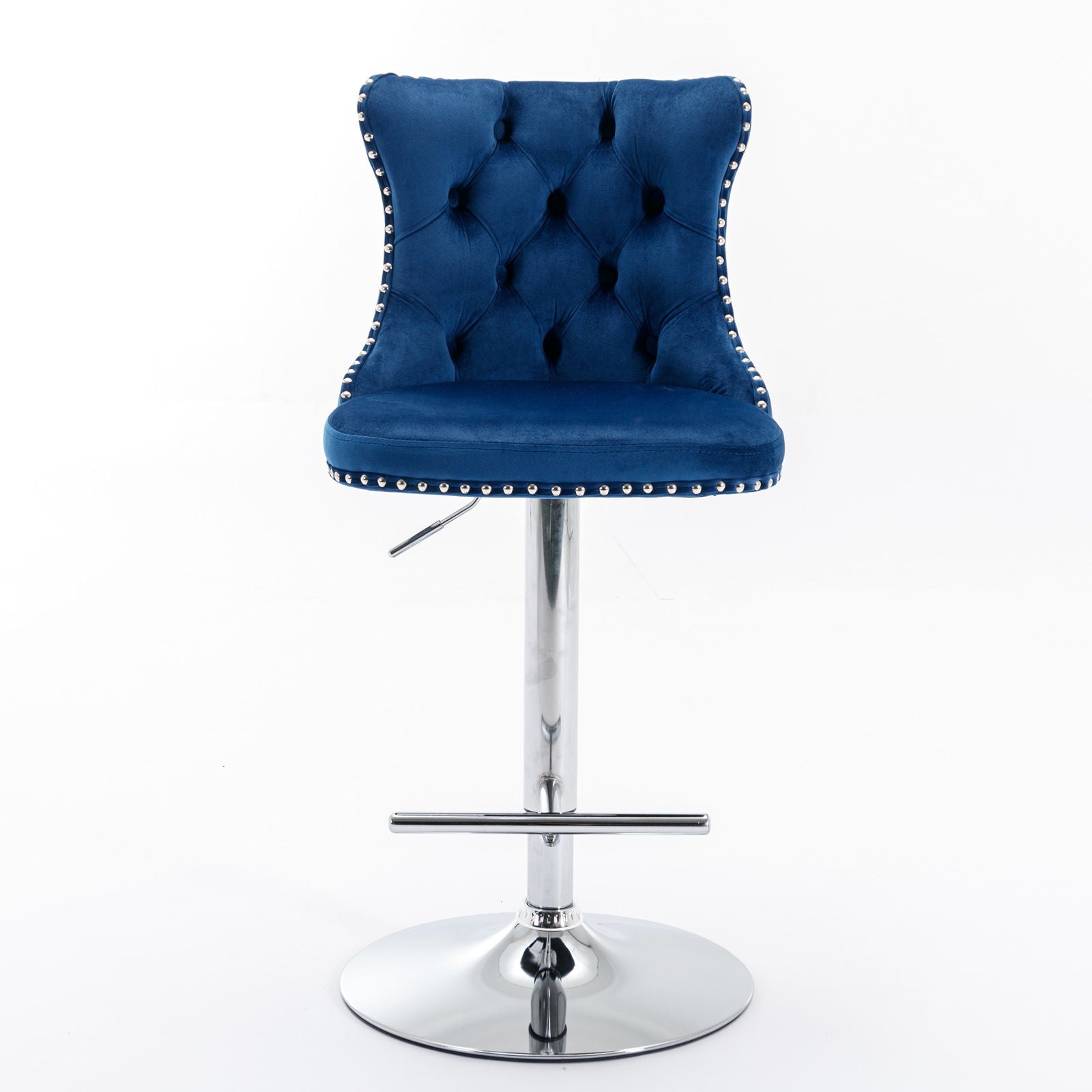 Swivel Velvet Barstools Adjusatble Seat Height From 25-33", Modern Upholstered Chrome Base Bar Stools With Backs Comfortable Tufted For Home Pub And Kitchen Island (Set of 2) Home Essentials