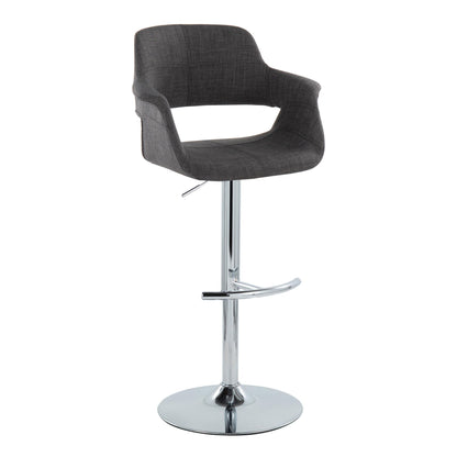 Vintage Flair - Mid Century Modern Adjustable Barstool With Swivel With Rounded T Footrest (Set of 2) Lumi Source