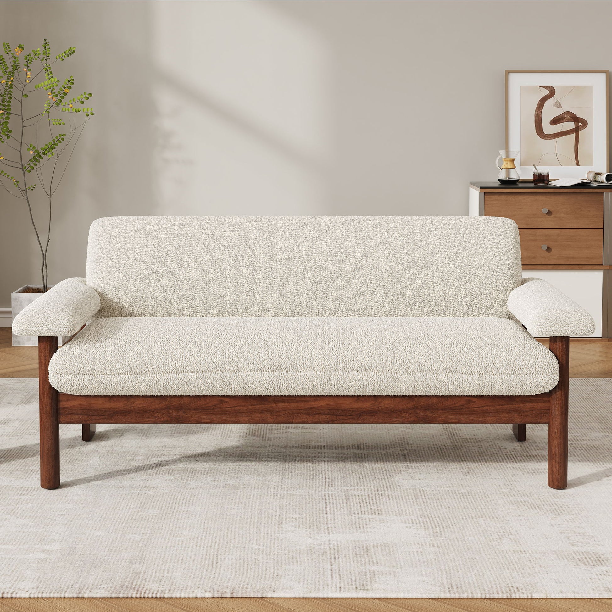Loveseat Sofa 2 Seater Couch With Armrest Pillows Noble House