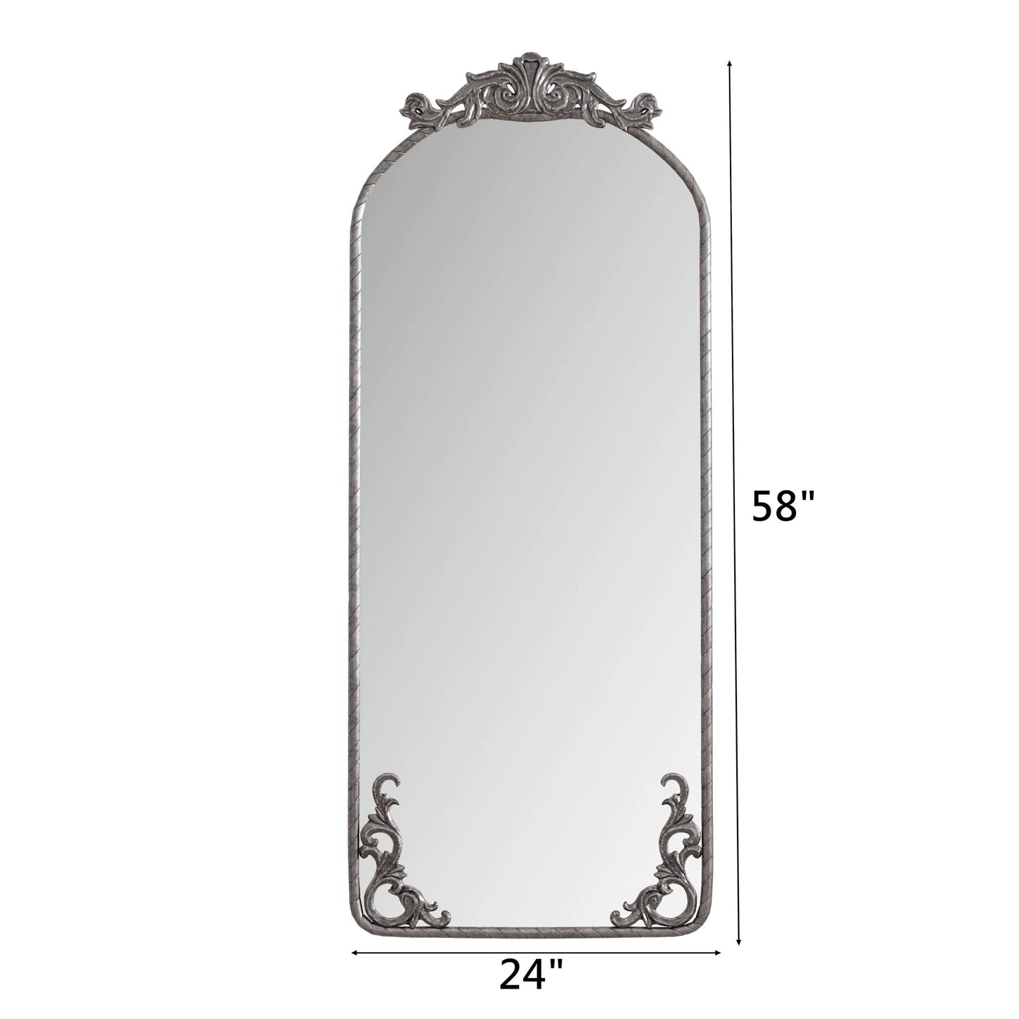 Full Body Arched Mirror With Vintage Carved Applique Daily Nest