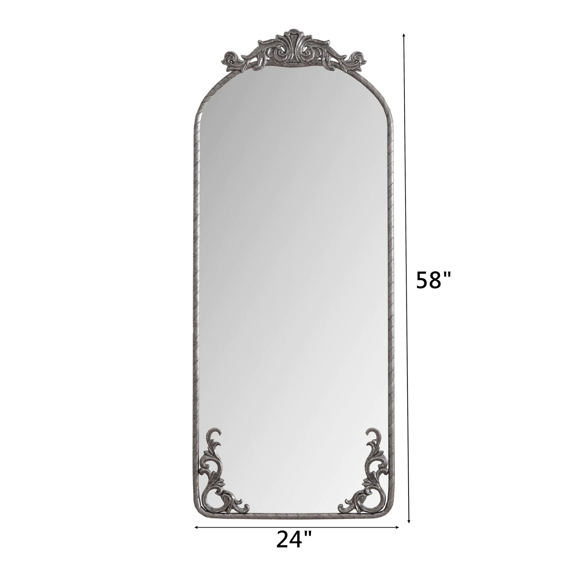 Full Body Arched Mirror With Vintage Carved Applique Daily Nest
