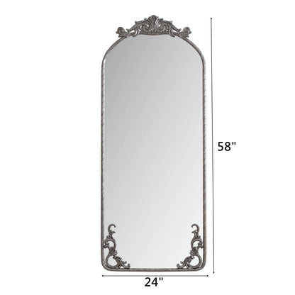 Full Body Arched Mirror With Vintage Carved Applique Daily Nest