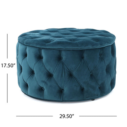 Modern Glam Ottoman Velvet Noble House