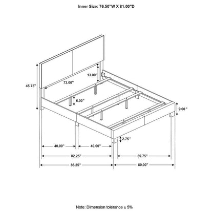Dorian - Upholstered Panel Bed CoasterEveryday