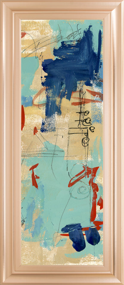 Composition 4a By Melissa Wang - Framed Print Wall Art - Blue