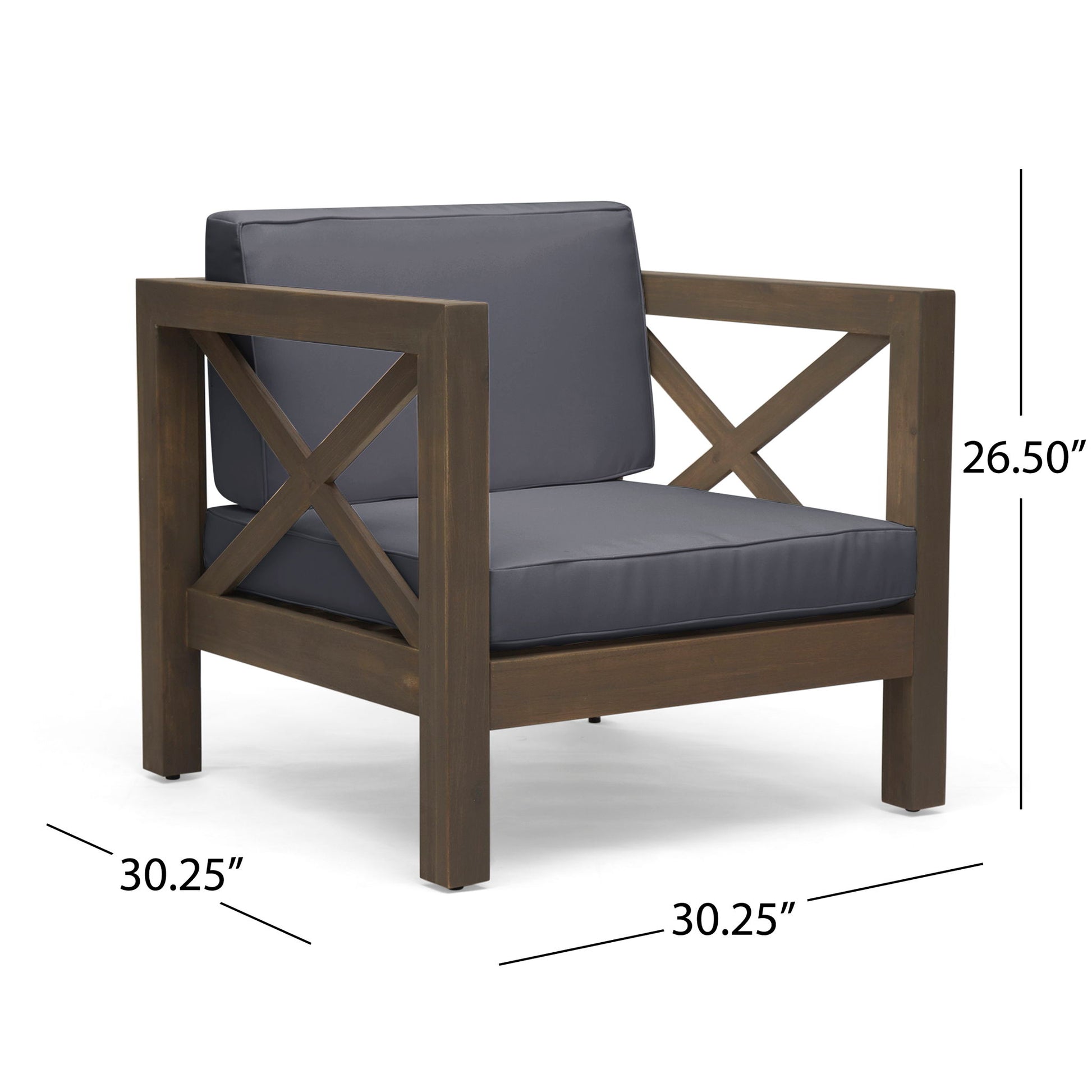 Brava - Mid - Century Modern Club Chair With Water Resistant Cushions Noble House