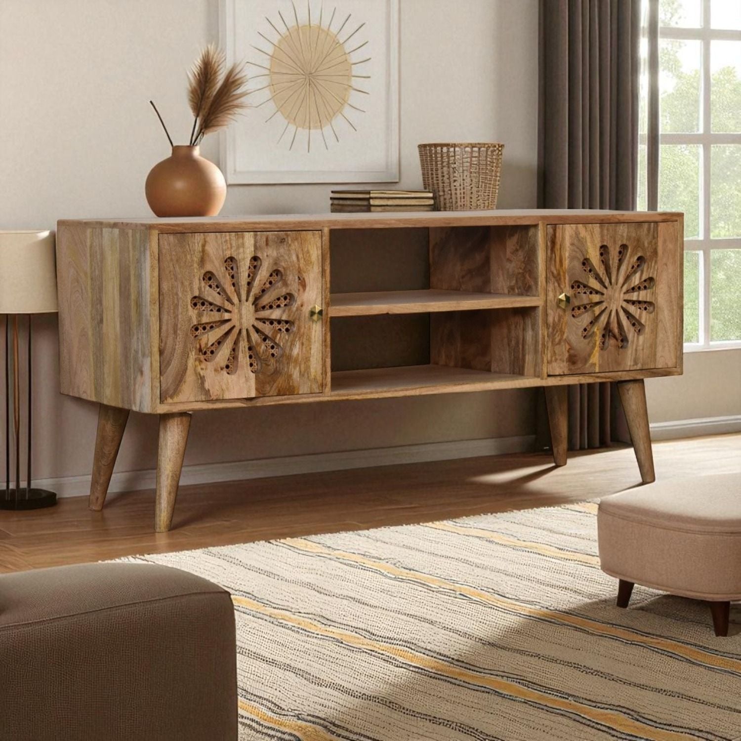 Rosalie - Media Unit - Beige Brown Artisan Furniture