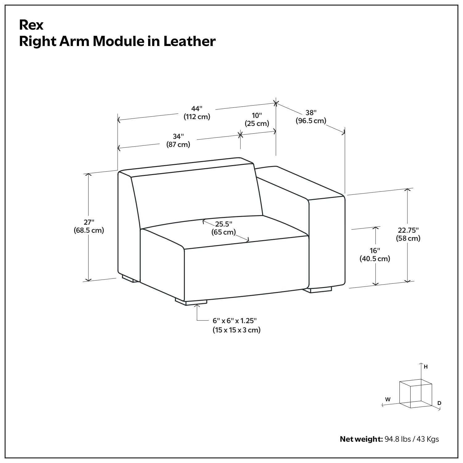 Rex - Sofa Module Simpli-Home