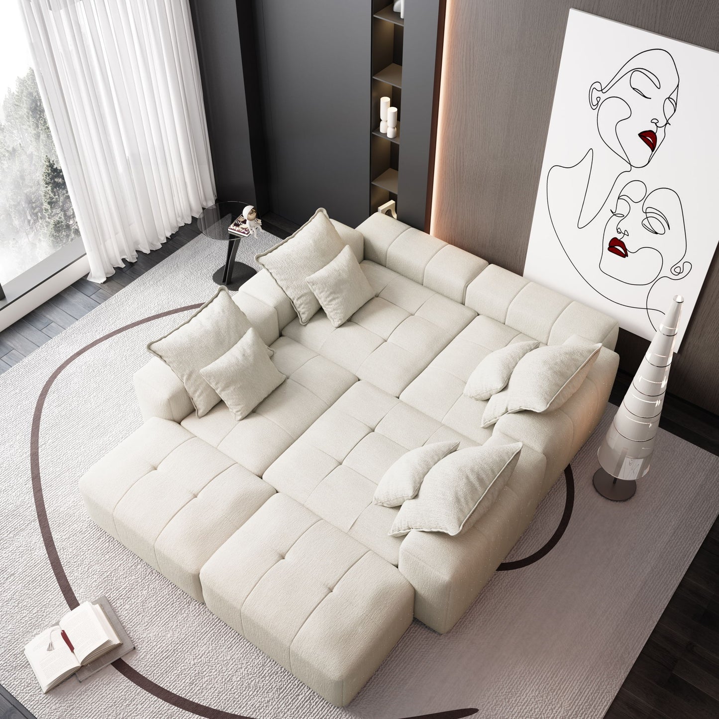 Modern Oversized Diy Combination Modular Sectional Sofa With Pillows Home Essentials