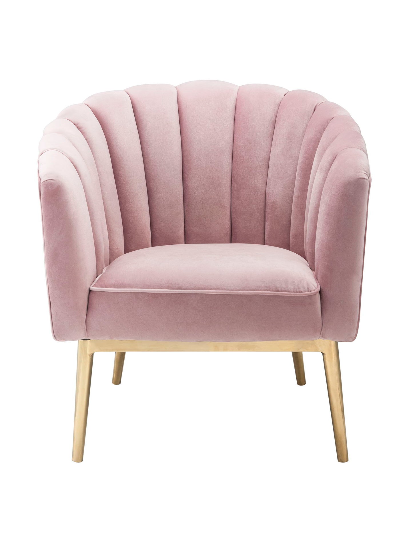 Colla - Blush Velvet Gold Accent Chair - Pink