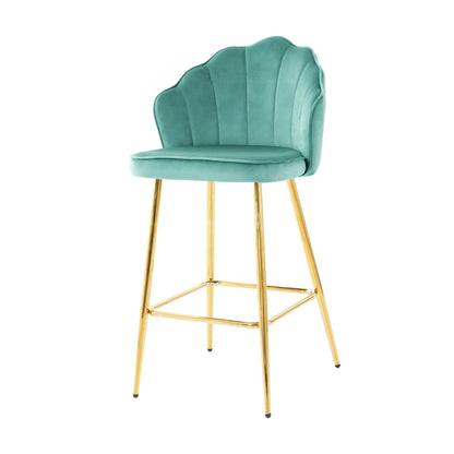 Elegant Shell Shape Velvet Bar Chair (Set of 2) Home Essentials