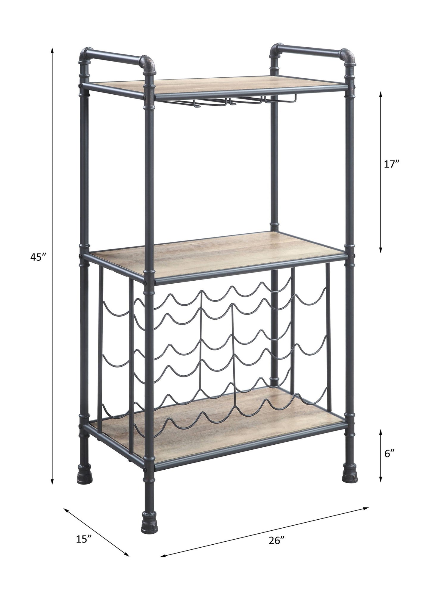Brantley - Wine Rack - Gray / Oak Acme
