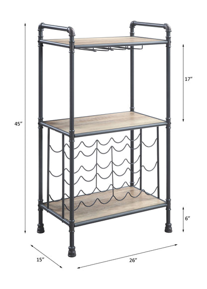 Brantley - Wine Rack - Gray / Oak Acme