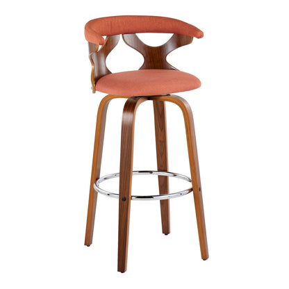 Gardenia - Mid Century Modern Fixed Height Barstool With Swivel With Round Footrest (Set of 2) Lumi Source