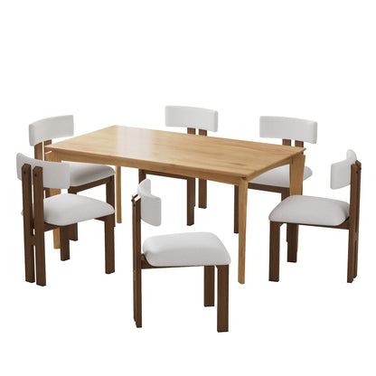 7 Piece Dining Set With Upholstered Armless Chairs And Table Noble House