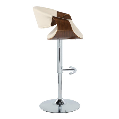 Symphony - Mid Century Modern Adjustable Barstool & Swivel With Rounded T Footrest (Set of 2) Lumi Source
