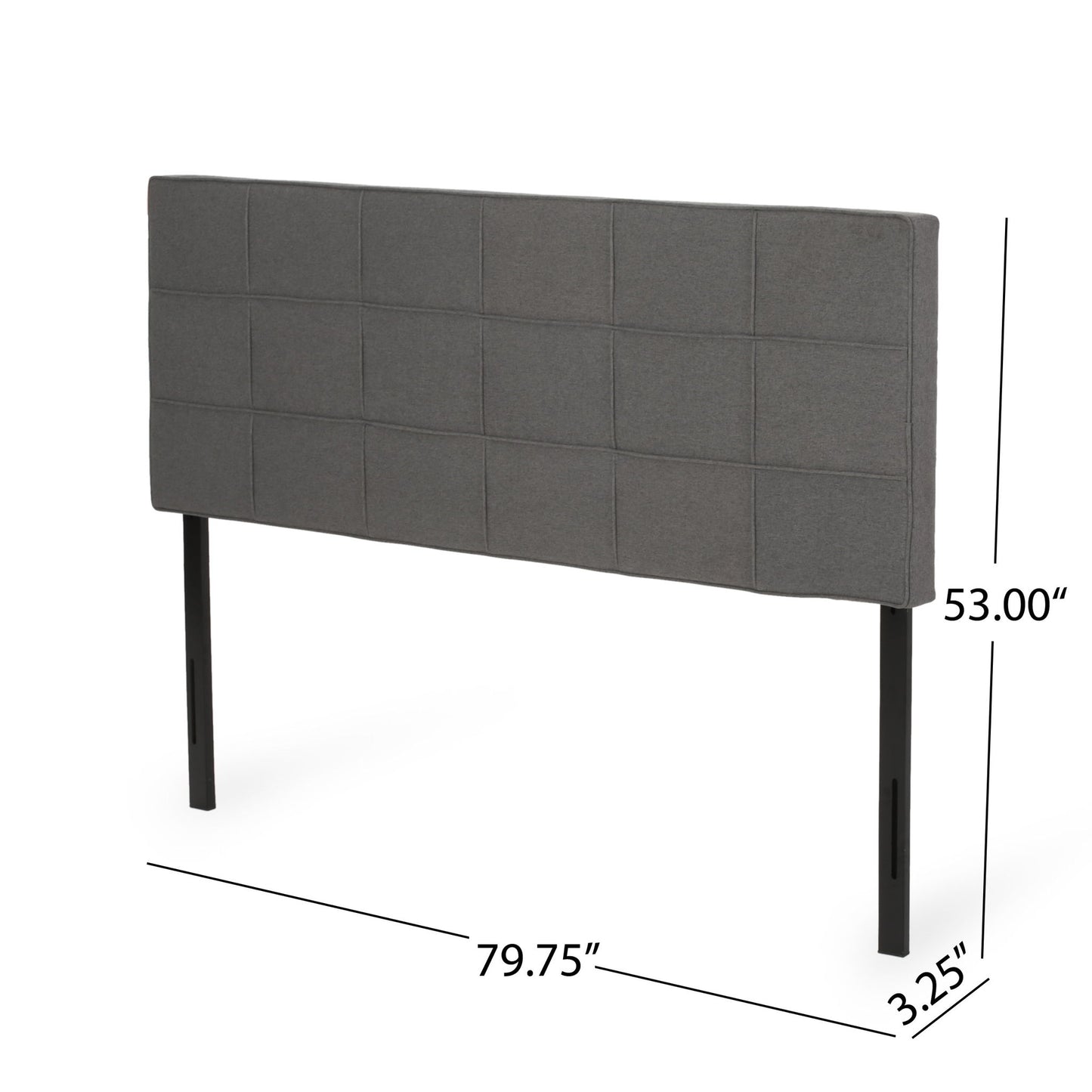 King / California King Sized Headboard - Charcoal Gray Noble House