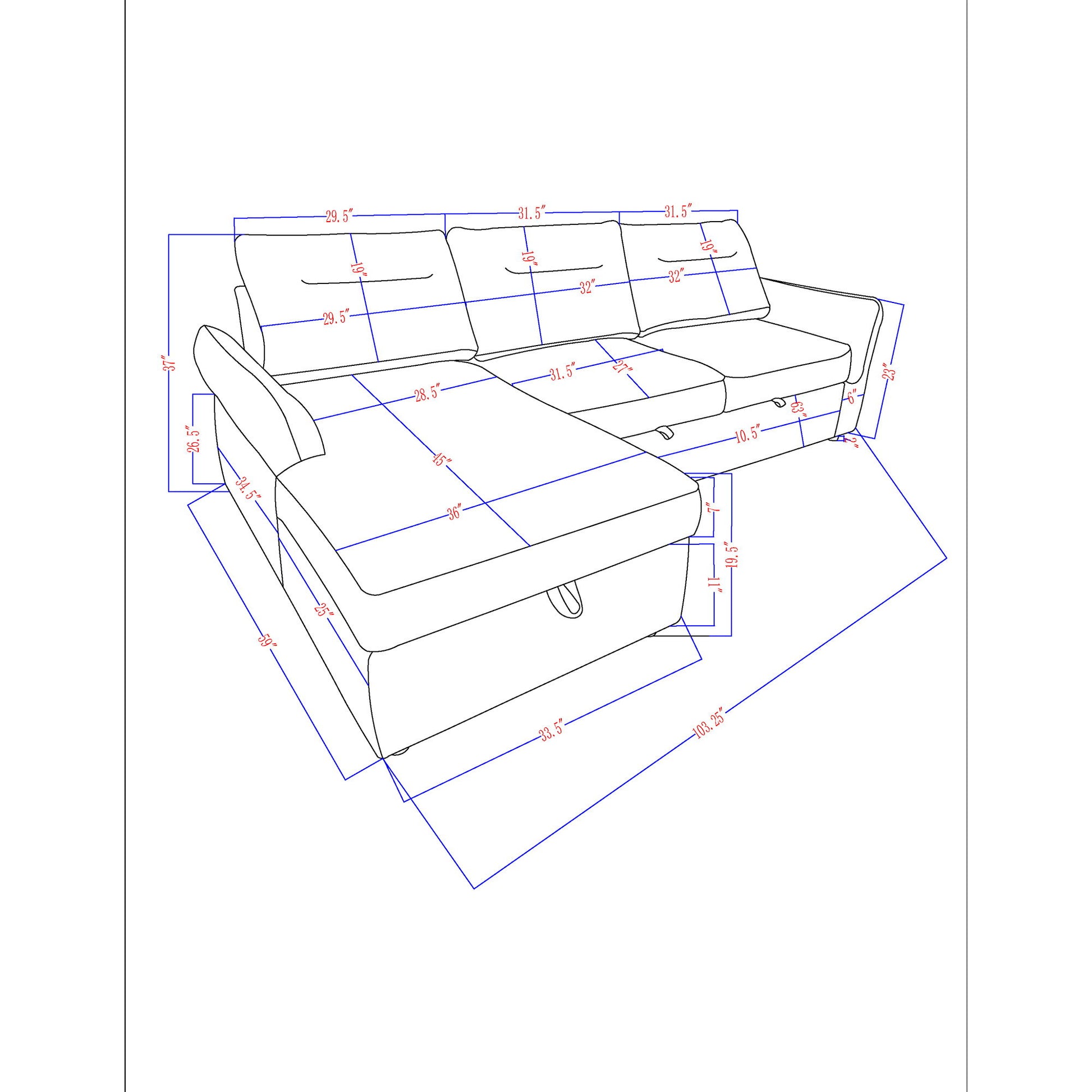 Montana - Sofabed With Storage - Gray Global Furniture USA