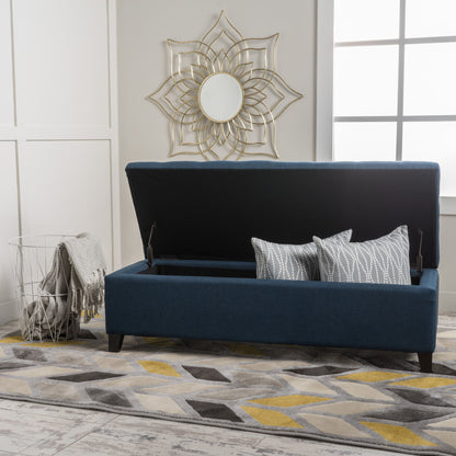 Upholstered Storage Ottoman Bench, Foot Rest For Bedroom Noble House