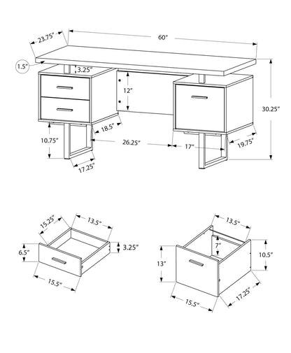Computer Desk For Home Office, Laptop, Left, Right Set - Up, Storage Drawers, Contemporary & Modern 8th Street