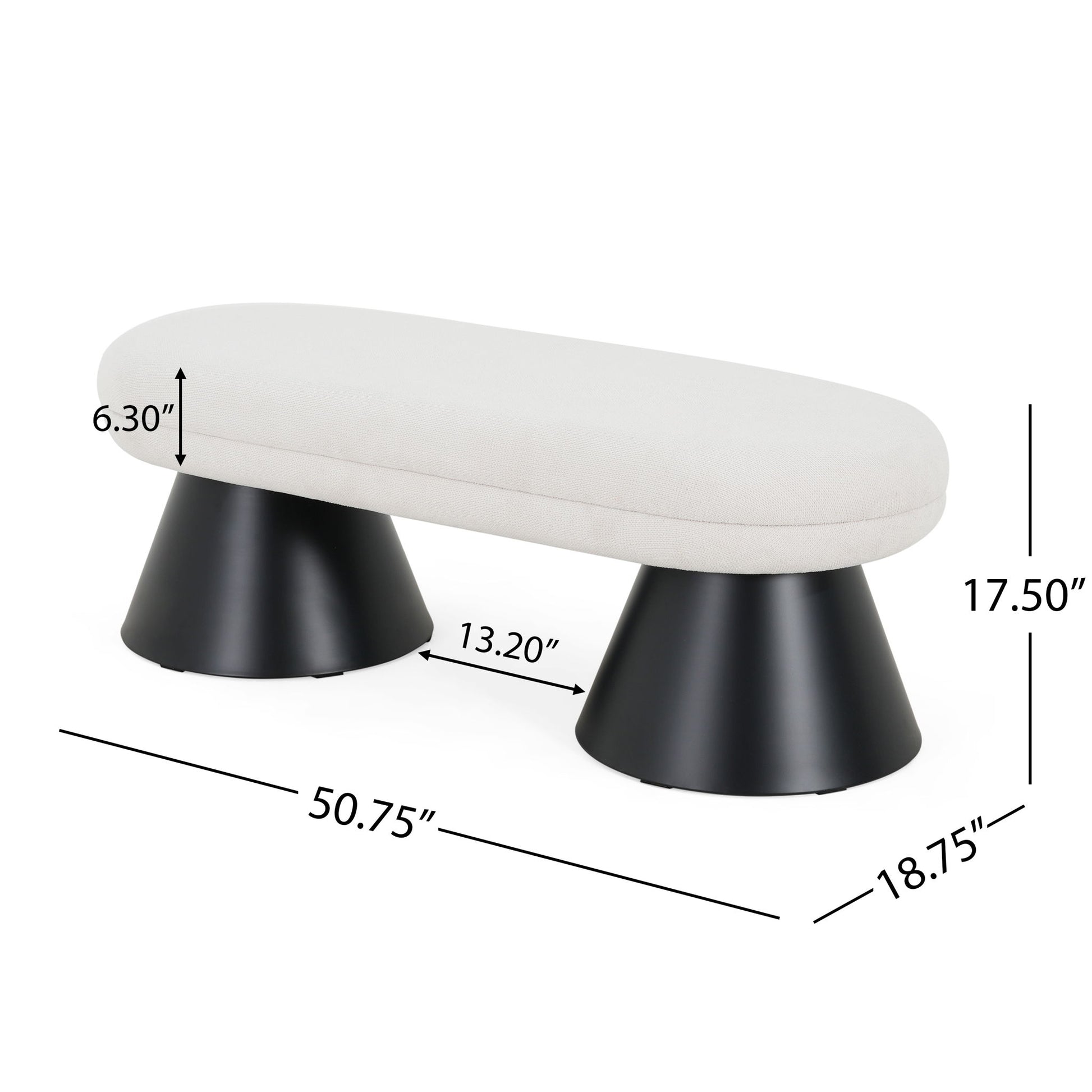 Dining Bench Upholstered For Dining Room - Beige Noble House