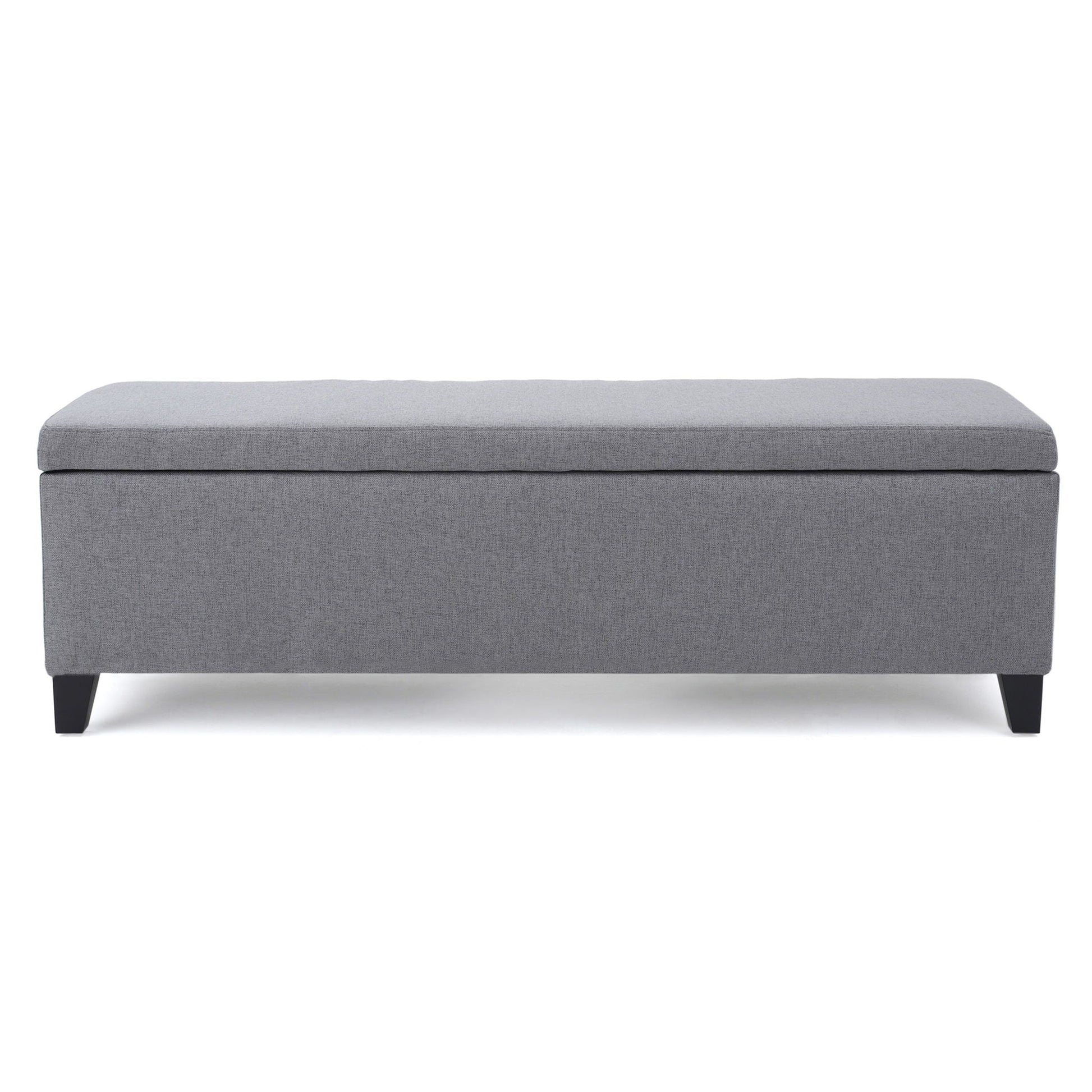 Contemporary Storage Ottoman Bench With Polyester Upholstery Noble House