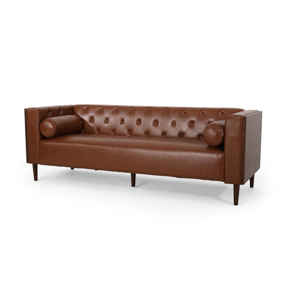 Contemporary 3 Seater Sofa With Tufted Design Noble House