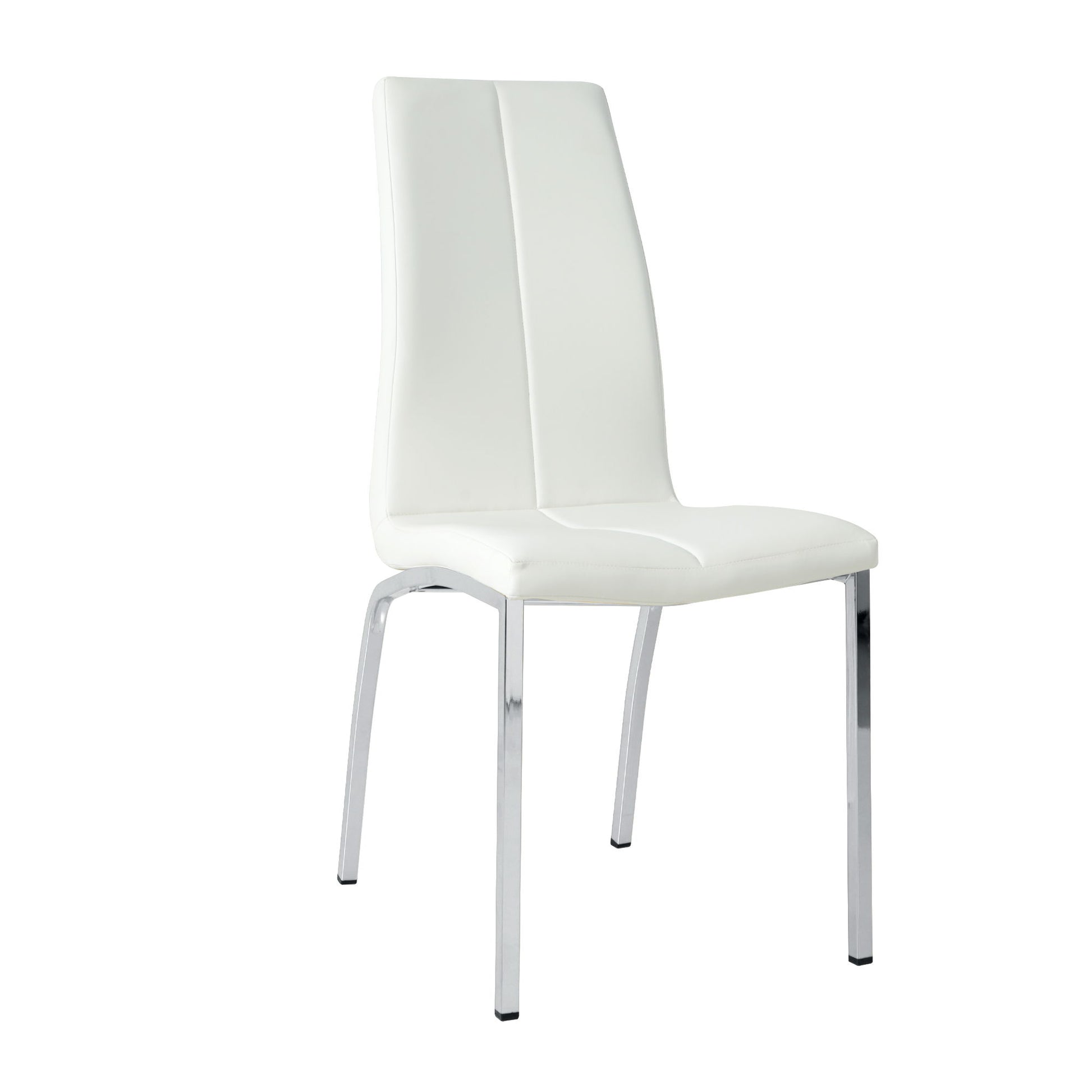 Modern Upholstered Dining Chair (Set of 4) With Electroplated Metal Legs - White Home Essentials