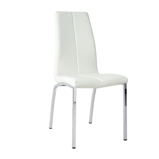 Modern Upholstered Dining Chair (Set of 4) With Electroplated Metal Legs - White Home Essentials