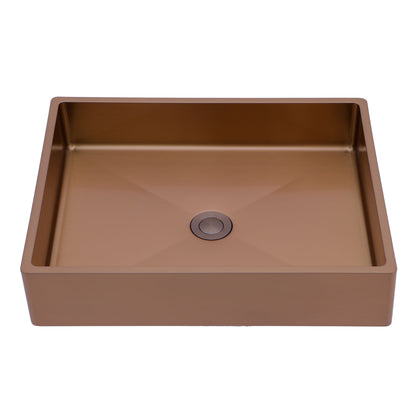 19" X 15" Stainless Steel Bathroom Sink With Pop Up Drain, Nano Surface - Rose Gold Daily Nest