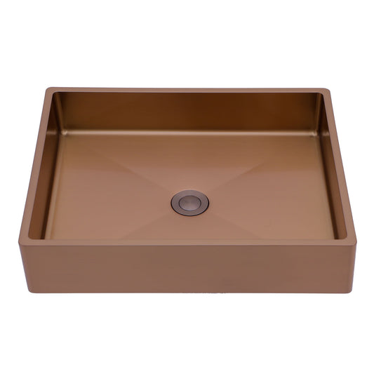 19" X 15" Stainless Steel Bathroom Sink With Pop Up Drain, Nano Surface - Rose Gold Daily Nest