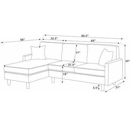 Upholstered Sectional With Toss Pillows Home Essentials