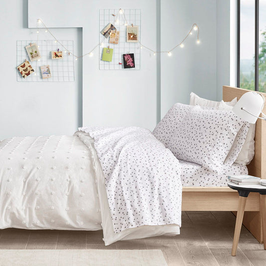 Twin Cozy Soft Novelty Print Sheet Set - Gray Stars Intelligent Design