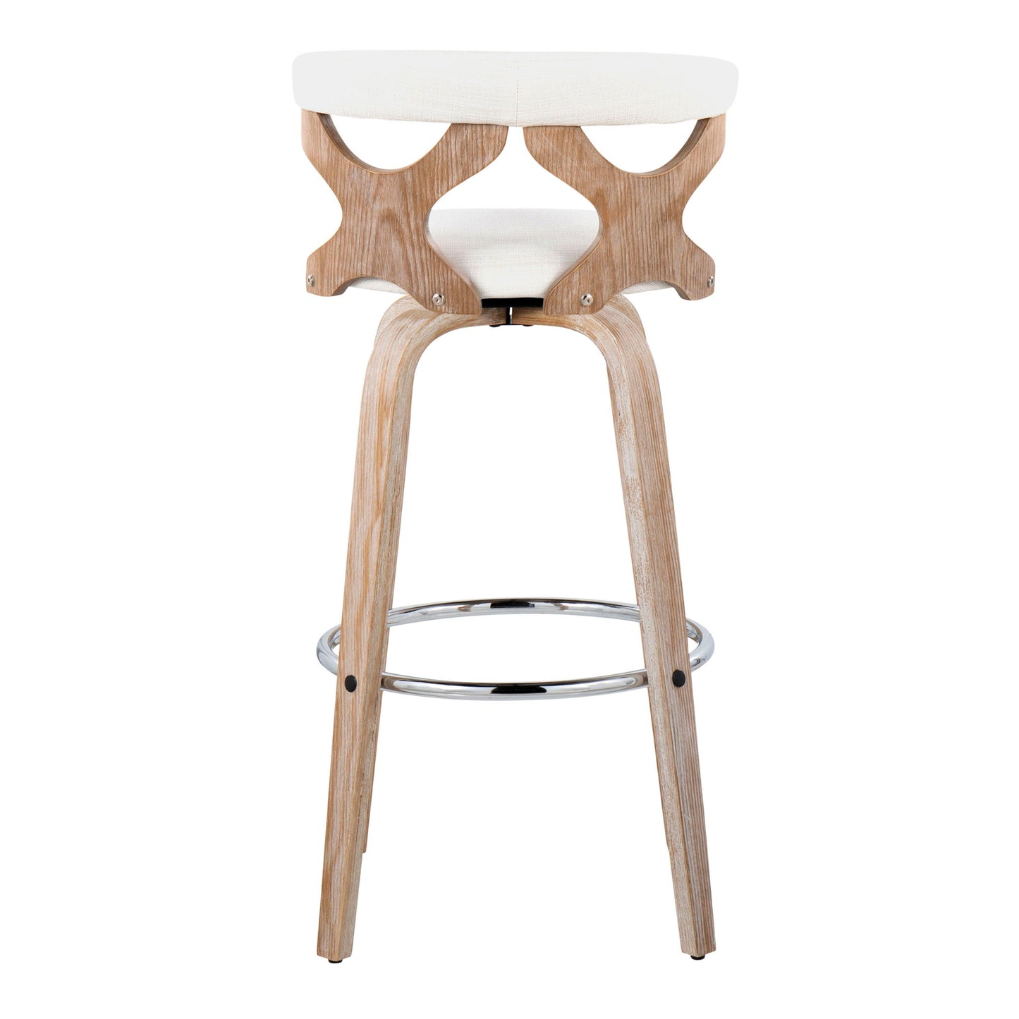 Gardenia - Contemporary Fixed Height Barstool With Swivel With Round Footrest (Set of 2) Lumi Source