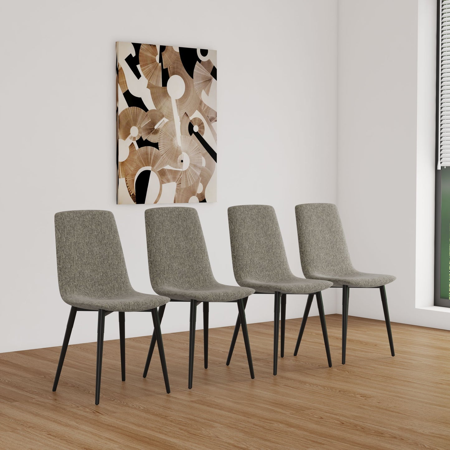 Modern Upholstered Dining Chairs With Cushion Seat And Sturdy Legs (Set of 4) Home Essentials