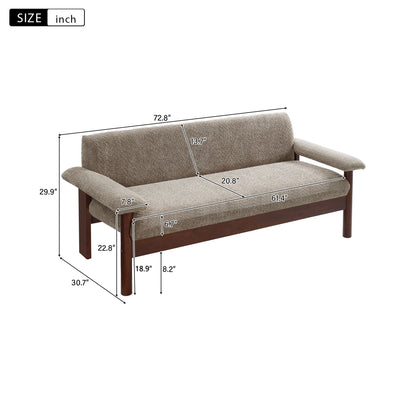 Loveseat Sofa 2 Seater Couch With Armrest Pillows Noble House