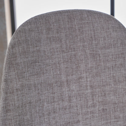 Modern Minimalist Fabric Dining Chair With Iron Legs Noble House