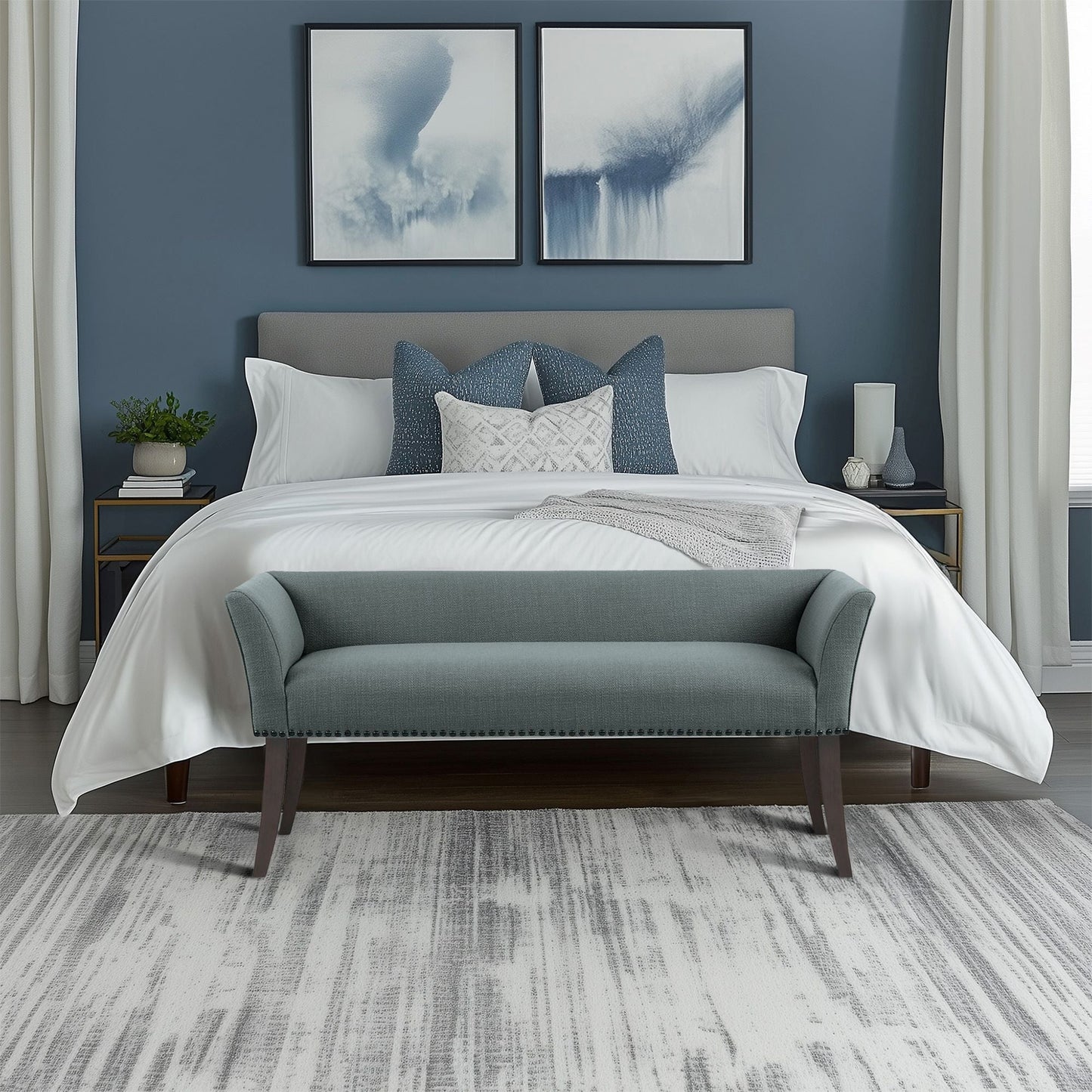 Welburn - Accent Bench - Slate Blue Madison Park