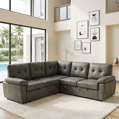Convertible Sectional Sofa Bed & Pull Out Sleeper And Storage Home Essentials