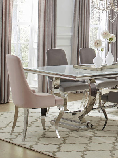 Antoine - Velvet Upholstered Dining Side Chair (Set of 2) CoasterElevations
