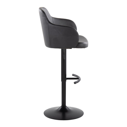 Boyne - Contemporary Adjustable Barstool With Swivel With Rounded T Footrest (Set of 2) Lumi Source