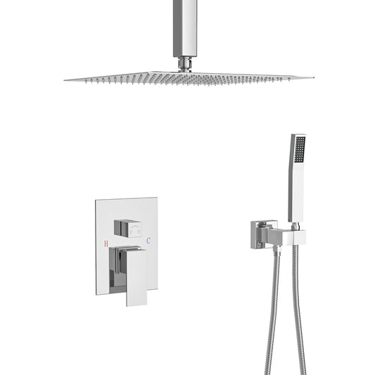Dual Shower Head System With Ceiling Mount And Rough In Valve Daily Nest