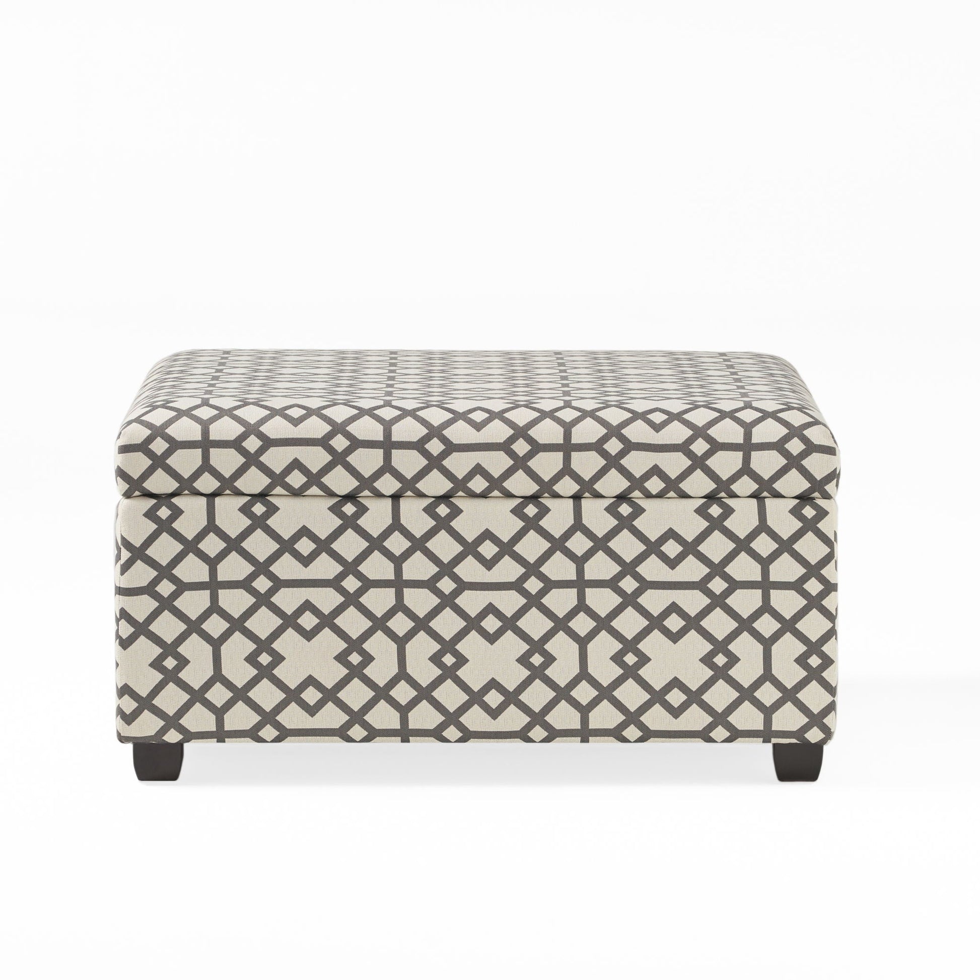 Richmond - Storage Ottoman With Unique Pattern And Ample Storage - Gray Noble House