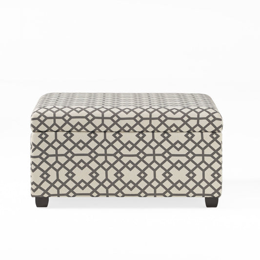 Richmond - Storage Ottoman With Unique Pattern And Ample Storage - Gray Noble House