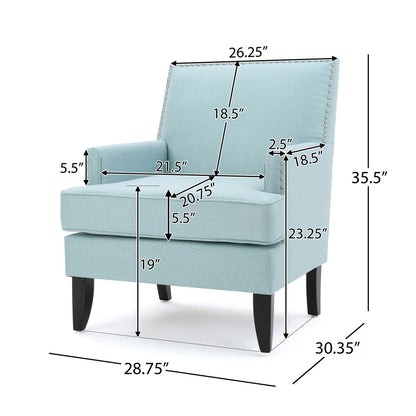Serenada - Upholstered Fabric Club Chair With Nailhead Trim And Tapered Birch Legs Noble House