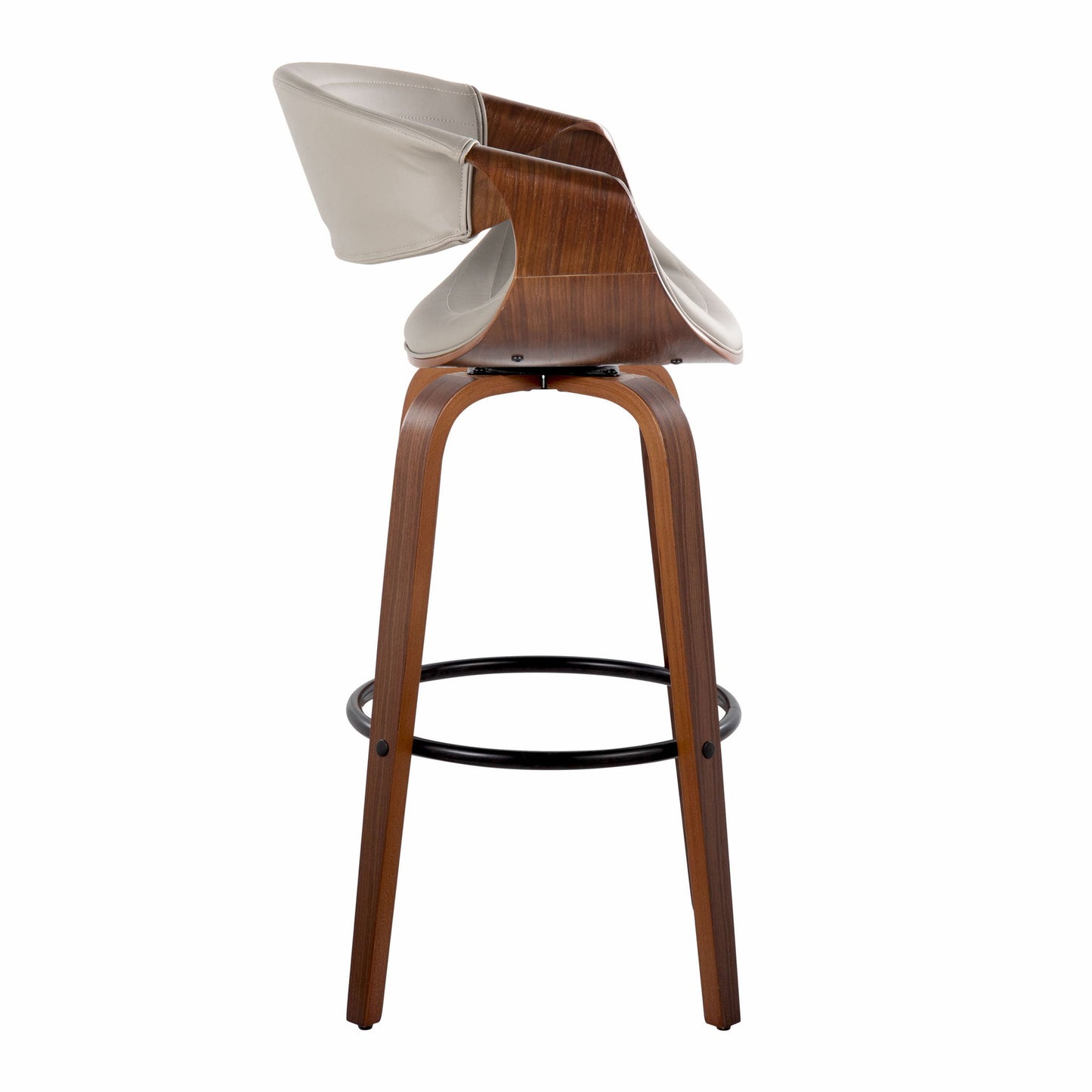 Symphony - Mid Century Modern Fixed Height Barstool With Swivel With Round Footrest (Set of 2) Lumi Source