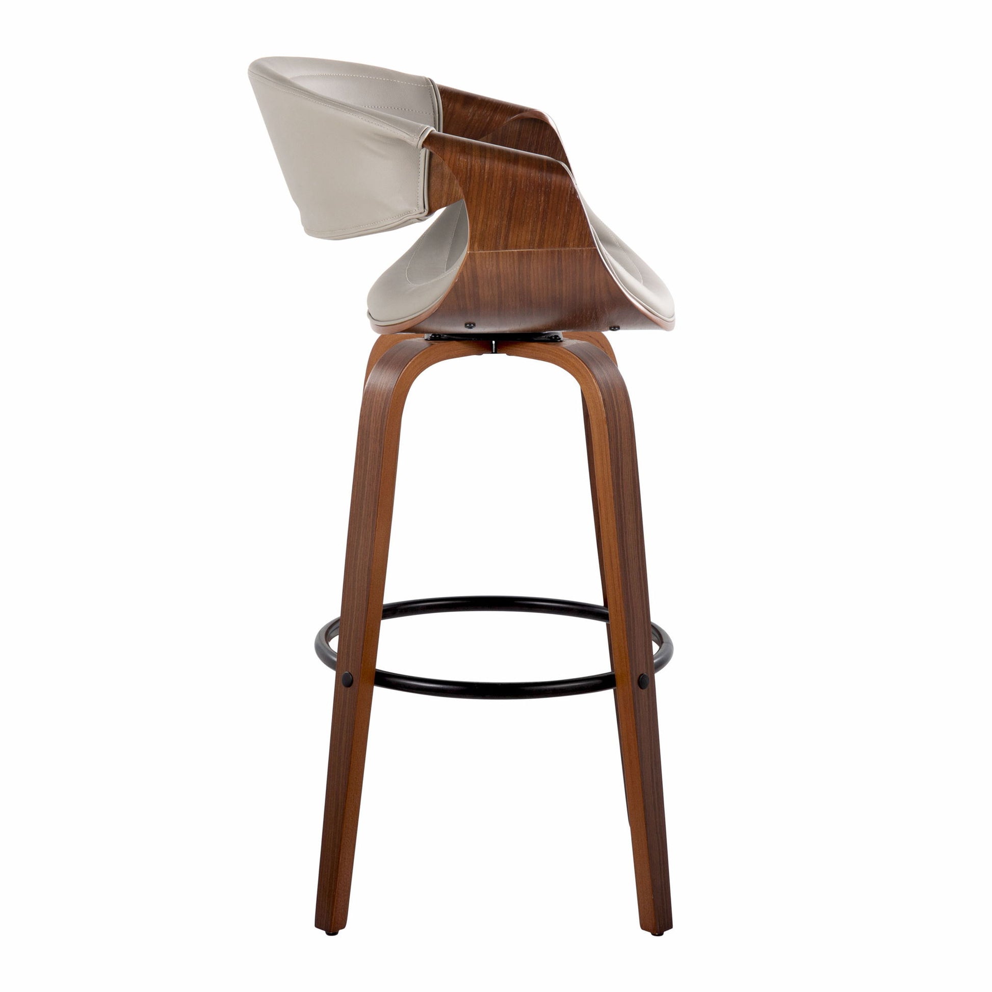 Symphony - Mid Century Modern Fixed Height Barstool With Swivel With Round Footrest (Set of 2) Lumi Source