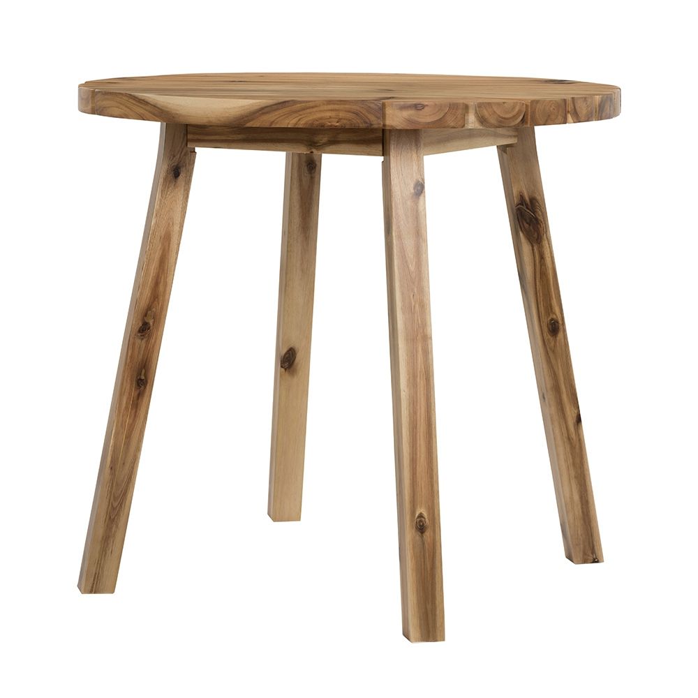 Round Dining Table, Solid Wood - Natural Wood / Brown Home Essentials